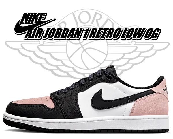Nike Air Jordan1 黒/ピンク 24cm Crimson Tint Nike Air Jordan 1 Mid (Crimson Tint/ White/ Black /Orange