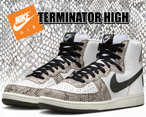 お得な割引クーポン発行中!!【あす楽 対応!!】【送料無料 ナイキ ターミネーター ハイ】NIKE TERMINATOR HIGH white/black-sail-cocoa fb1318-100 スニーカー ホワイト コカスネーク COCOA SNAKE画像