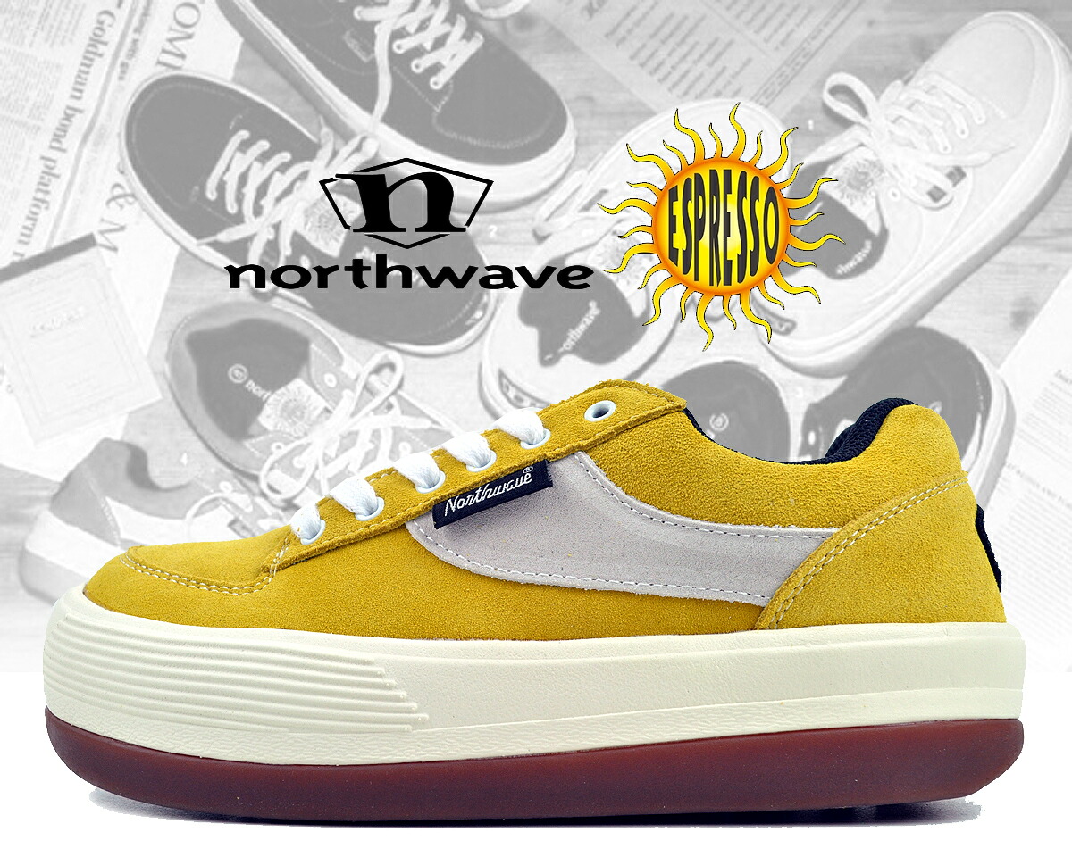 [ ポイントUP & 最大2000円OFFクーポン ] 【送料無料 ノースウェーブ エスプレッソ スウェード】Northwave ESPRESSO SUEDE YELLOW/WHITE nw001-yew イエロー スエード 90s 復刻 厚底 スニーカー アフタースノーシューズ