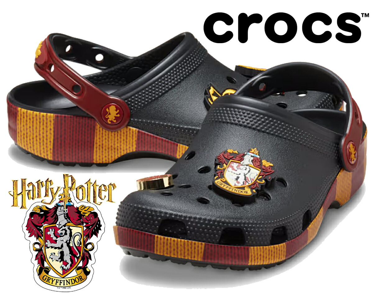 [ 15時までの注文で最短即日発送!! ] 【送料無料 クロックス ハリー ポッター グリフィンドール クラシック クロッグ】crocs HARRY POTTER GRYFFINDOR CLASSIC CLOG MULTI 210553-90h ブラック レッド ゴールド サンダル コラボ画像