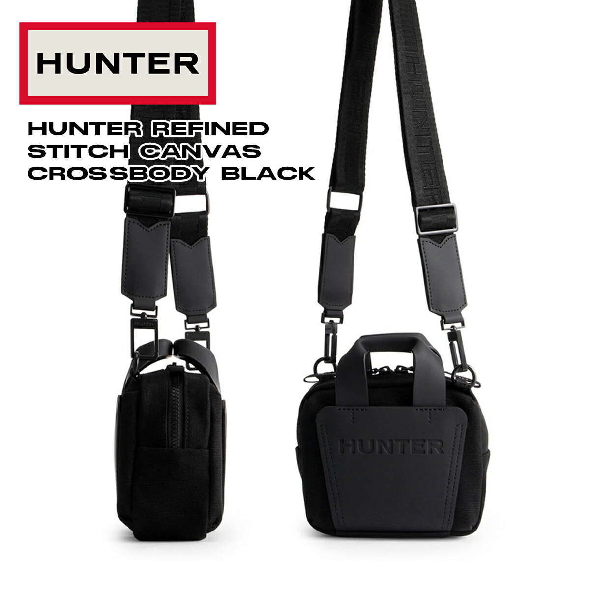 国内発送 HUNTER ショルダーバッグ REFINED STITCH UBX4013CAA リファインド スティッチ キャンバス クロスボディ - ナチュラル