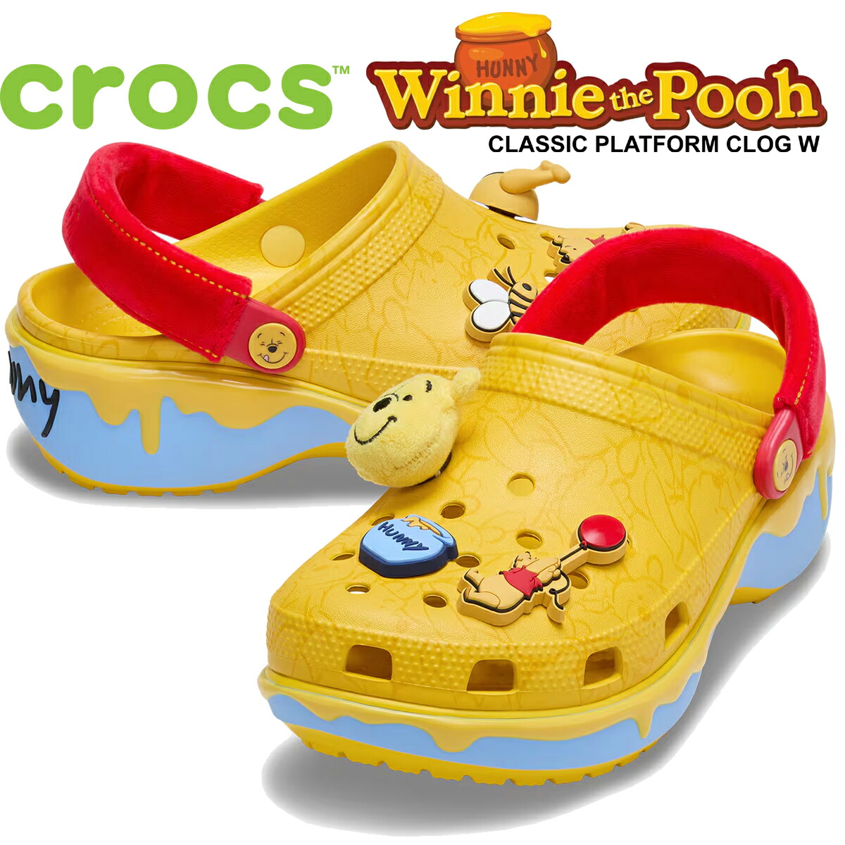 【クロックス ウィニー ザ プー クラシック プラットフォーム クロッグ ウィメンズ】crocs WINNIE THE POOH CLASSIC PLATFORM CLOG W 211092-90h画像