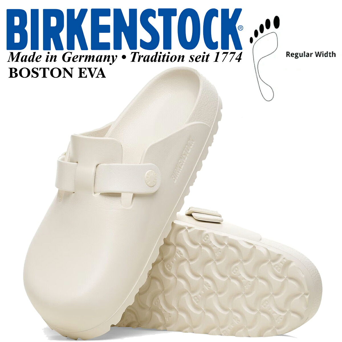 [ ポイントUP & 最大2000円OFFクーポン ] 【ビルケンシュトック ボストン EVA レギュラーフィット エッグシェル】BIRKENSTOCK BOSTON EVA REGULAR FIT EGGSHELL 1027381