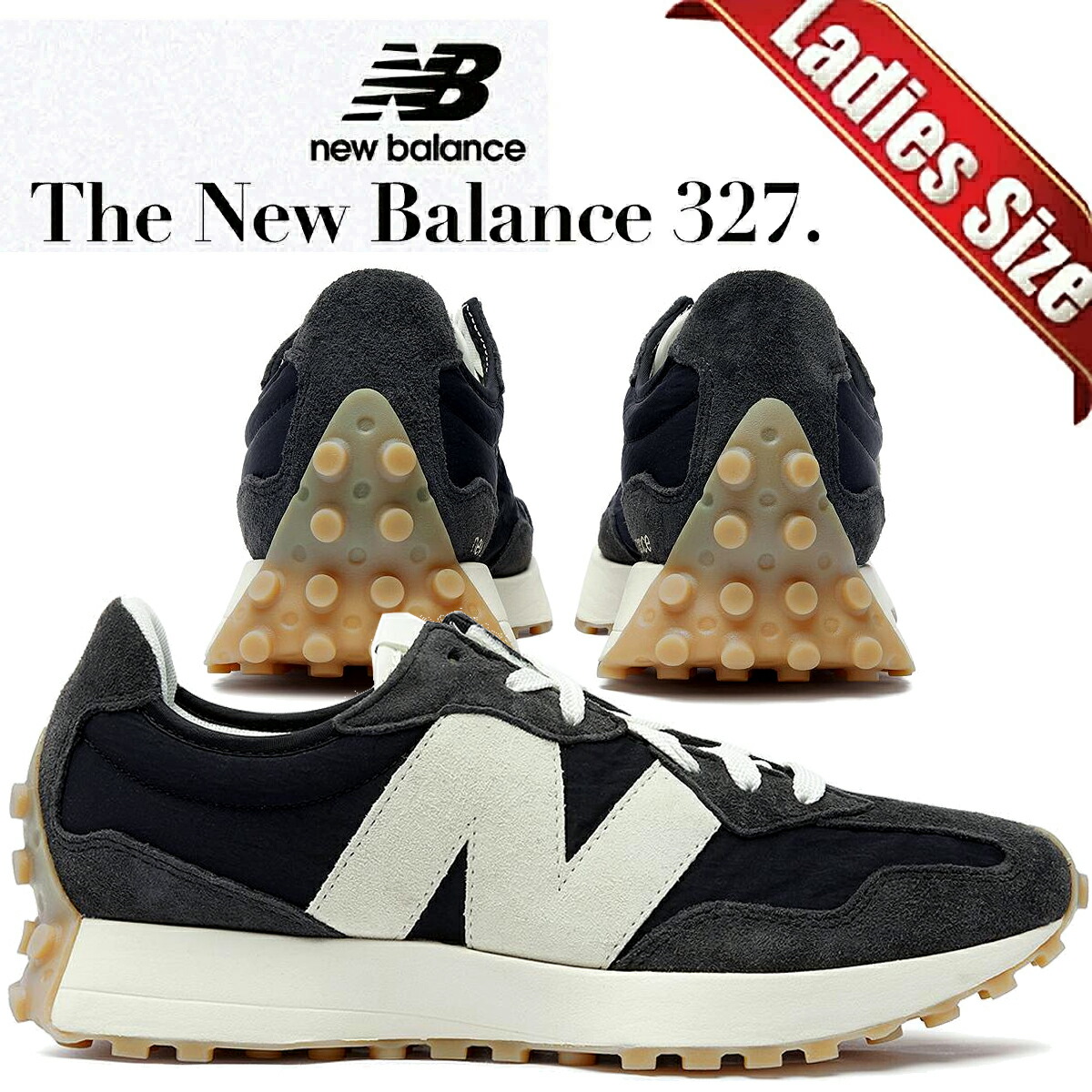 楽天市場】【ニューバランス 327 ブラック ホワイト】NEW
