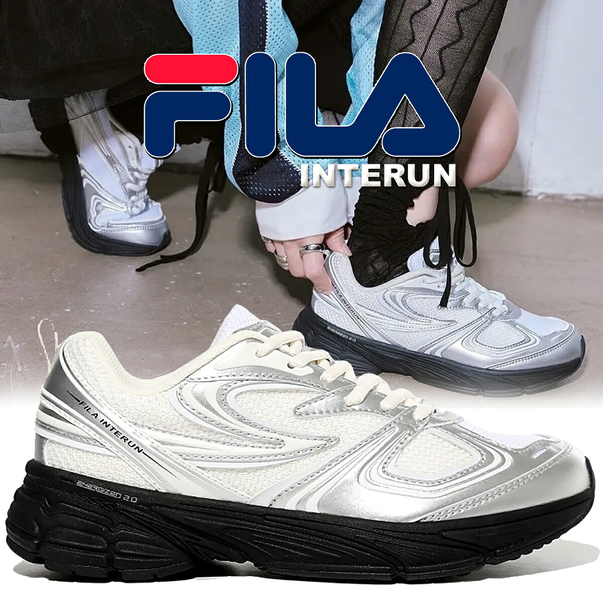 [最短即日発送!! & お得なクーポン!!] 【フィラ インテラン グレー ホワイト】FILA INTERUN GREY/WHITE/WHITE 1rm02699h-063 8,982円