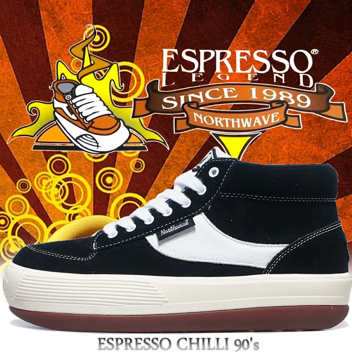 [ ポイントUP & 最大2000円OFFクーポン ] 【ノースウェーブ エスプレッソ チリ 90s ブラック ホワイト】Northwave ESPRESSO CHILLI 90s BLACK/WHITE nw008-blw｜ＬＴＤ　ｏｎｌｉｎｅ