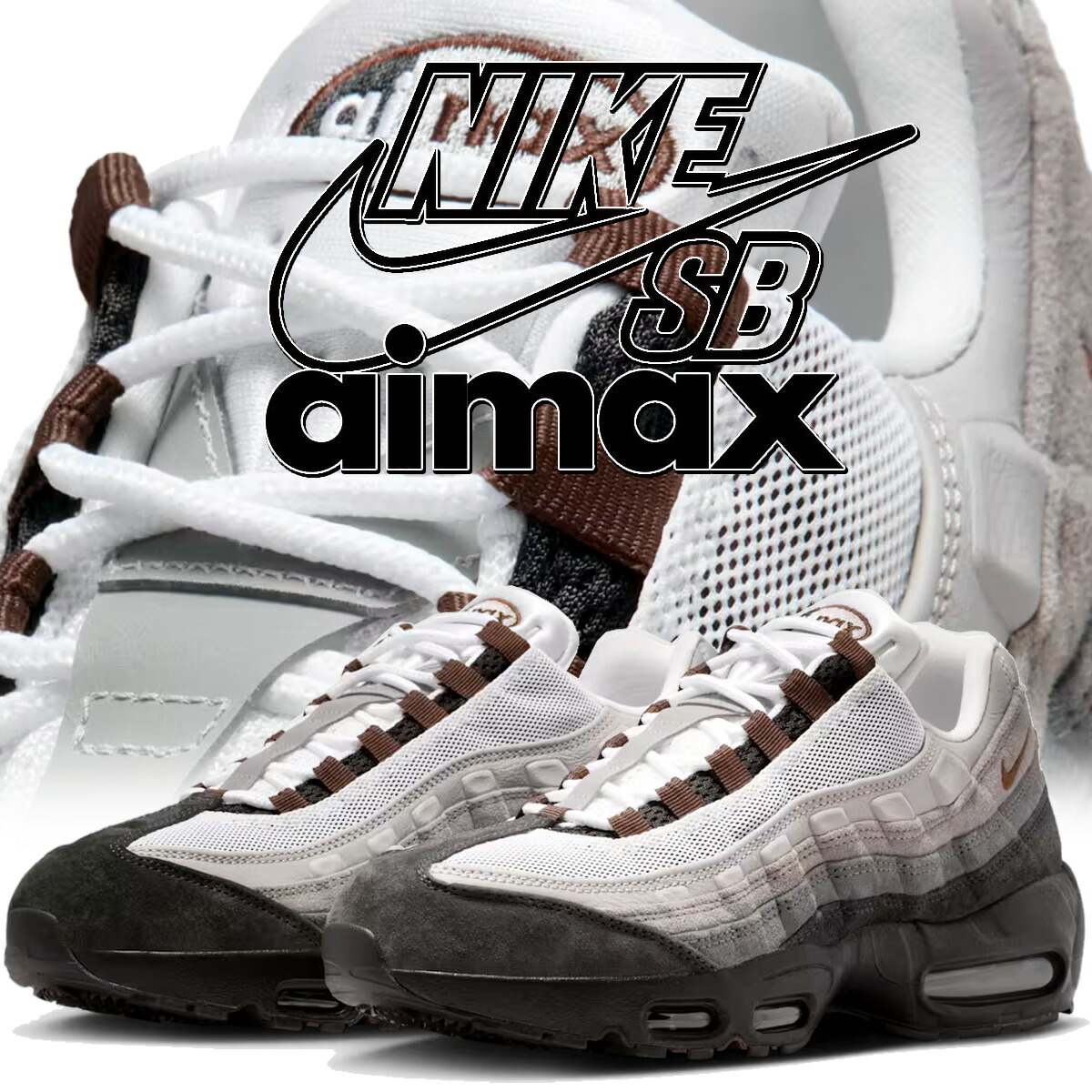 [ ポイント5倍&最大2000円OFFクーポン ] 【ナイキ SB エア マックス 95 ブラック カカオワオ アンスラサイト】NIKE SB AIR MAX 95 blk/cacao wow-anthracite hf7545-002