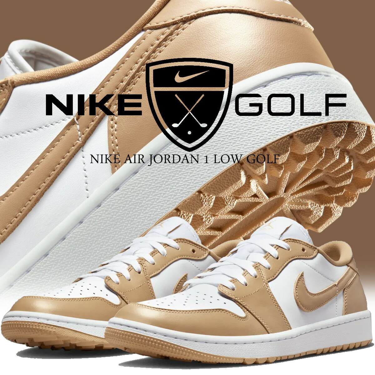 [最短即日発送!! & お得なクーポン!!] 【ナイキ エアジョーダン1 ロー ゴルフ ホワイト リネン】NIKE AIR JORDAN 1 LOW GOLF wht/linen-wht dd9315-117