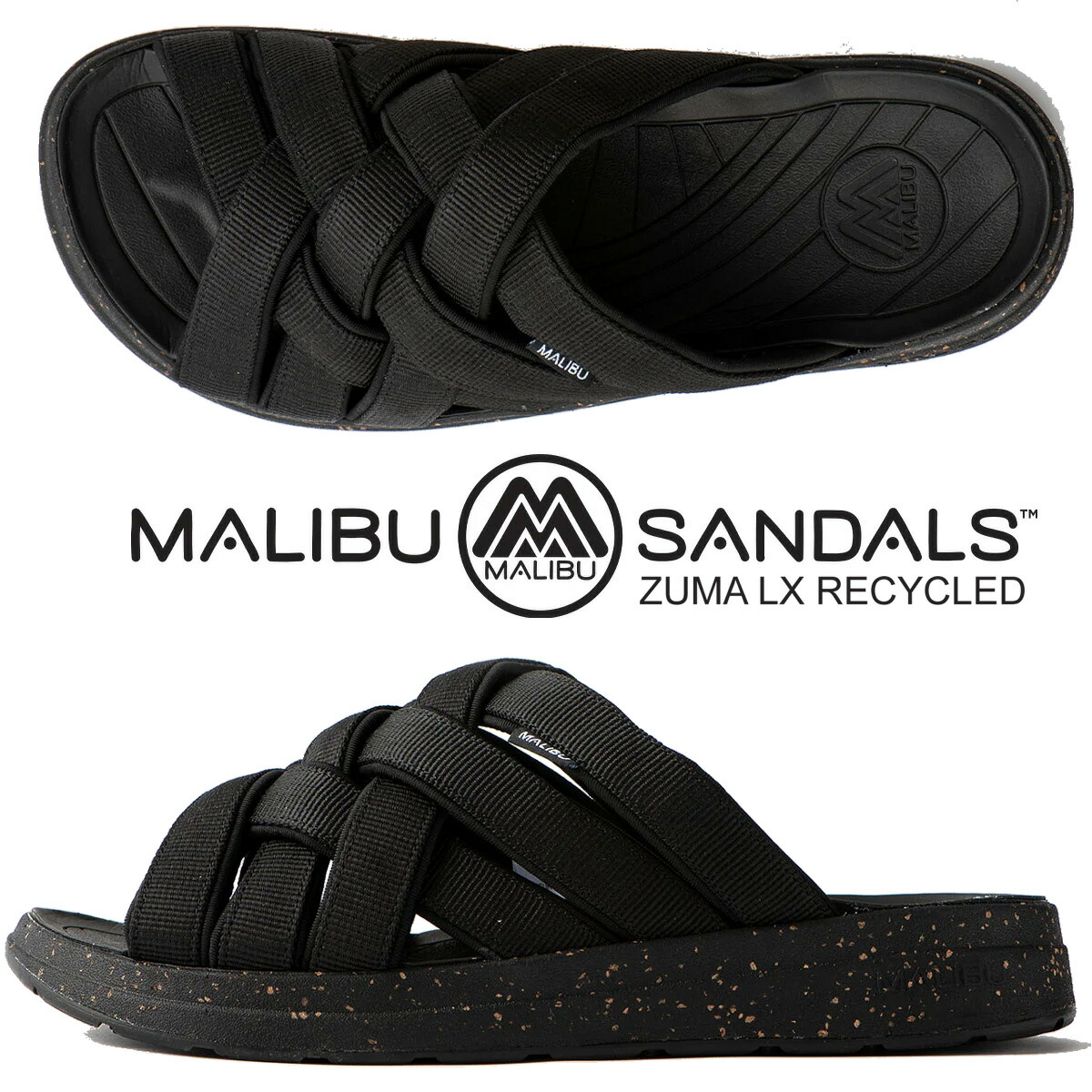 [最短即日発送!! & お得なクーポン!!] 【マリブ サンダルズ ズマ LX リサイクルド ブラック】MALIBU SANDALS ZUMA LX RECYCLED BLACK/BLACK ms02-5010
