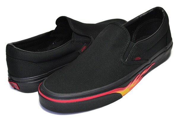 vans slip on flame wall