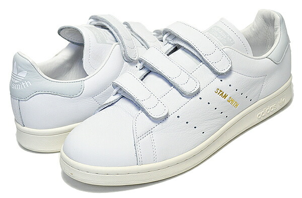 お得な割引クーポン発行中!!【 アディダス スタンスミス】ADIDAS STAN SMITH CF ftwwht/ftwwht/blutin【スニーカー メンズ レディース ベルクロ ホワイト グレー】