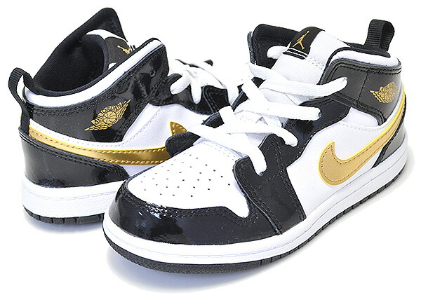 楽天市場】NIKE JORDAN 1 MID SE(TD) black/metallic gold-white