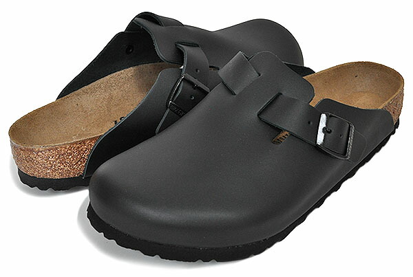 12870円 全品最安値に挑戦 お得な割引クーポン発行中 BIRKENSTOCK BOSTON BS REGULAR FIT BLACK  0060191 レギュラーフィット サンダル ミュール レザー ブラック クロッグ