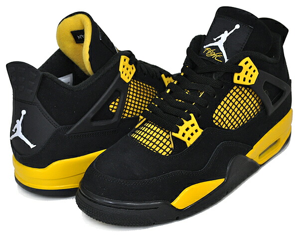 [ ポイントUP & 最大2000円OFFクーポン ] 【ナイキ エアジョーダン 4 レトロ】NIKE AIR JORDAN 4 RETRO THUNDER black/white-tour yellow dh6927-017 サンダー AJ4 スニーカー ブラック ツアーイエロー