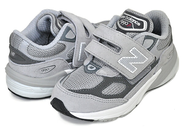 [ ポイントUP & 最大2000円OFFクーポン ] 【ニューバランス IV990 V6 ジュニア】NEW BALANCE IV990GL6 GREY グレー キッズ スニーカー 子供靴 ベルクロ 990V｜LTD SPORTS ONLINE STORE