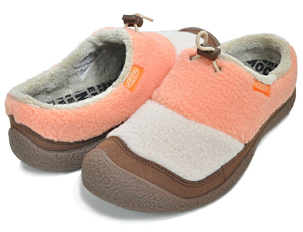 [最短即日発送!! & お得なクーポン!!] 【キーン ハウザー スリー スライド ウィメンズ】KEEN HOWSER III SLIDE BIRCH/TANGERINE 1027761 レディース モコサファリ スリッポン ベージュ バーチ タンジェリン