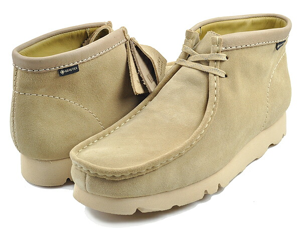 トリス【美品】Clarks ワラビーブーツGORE-TEXメープルUK8 WallabeeBT GTX / メンズ ワラビーブーツゴアテックス