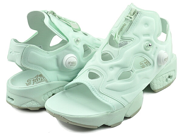 [ ポイントUP & 最大2000円OFFクーポン ] 【リーボック フューリー サンダル ジップ】Reebok INSTAPUMP FURY SANDAL ZIP AQUDUS/VINGRE/CHAL 100074695 アクアグリーン レディース スニーカーサンダル