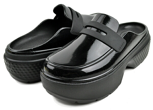 楽天市場】crocs STOMP HIGH SHINE LOAFER BLACK 210659-001