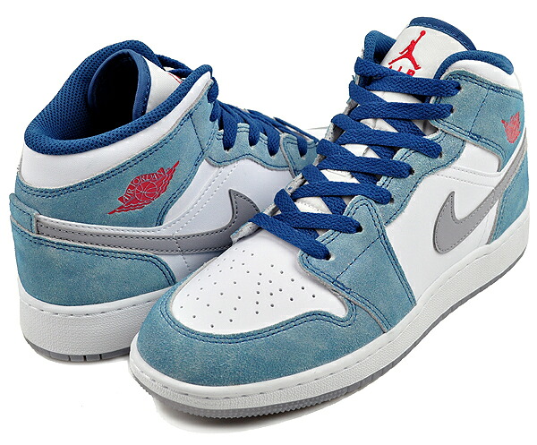 [ 尖んがり5倍\u0026最大限度2000円OFFクーポン券 ] 【ナイキ エアジョーダン 1 ミッド SE ガールズ】NIKE AIR JORDAN 1 MID SE (GS) french blue/fire red-white dr6235-401 レディース スニーカー AJ1 フレンチ青色 ファイヤーレッド 靴-レディース靴-スニーカー