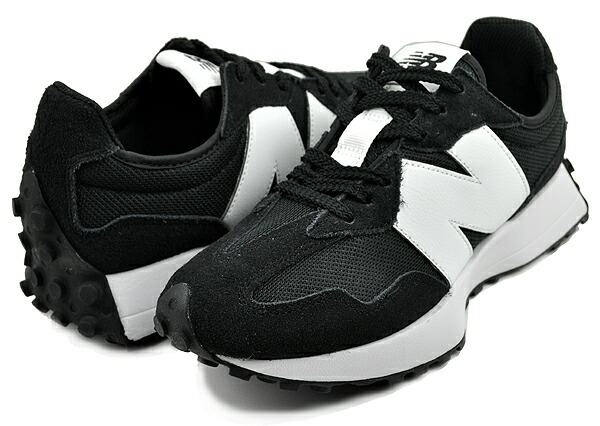 [ 尖んがり5倍\u0026最大限度2000円OFF引き換え証 ] 【ニュー平衡にする 327】NEW BALANCE MS327CBW Width D Black/White レディース スニーカー 黒いこと 白いこと