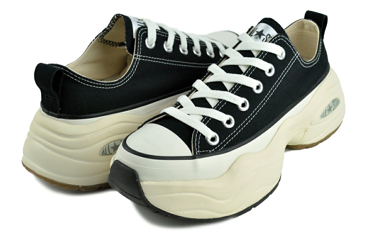 [最短即日発送!! & お得なクーポン!!] 【コンバース オールスター アール サージトレーナー オックス】CONVERSE ALL STAR SURETRAINER OX BLACK 31312411 ブラック レディース 厚底 スニーカー インジェクションE.V.A.
