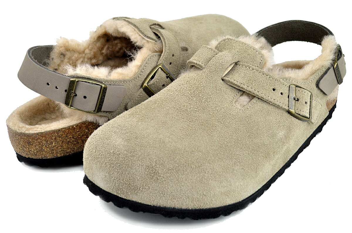 [最短即日発送!! & お得なクーポン!!] 【ビルケンシュトック トキオ インサイド シアリング ナロー】BIRKENSTOCK TOKIO INSIDE SHEARLING (NARROW FIT) TAUPE 1028349 ナローフィット トープ スウェード サンダル レディース