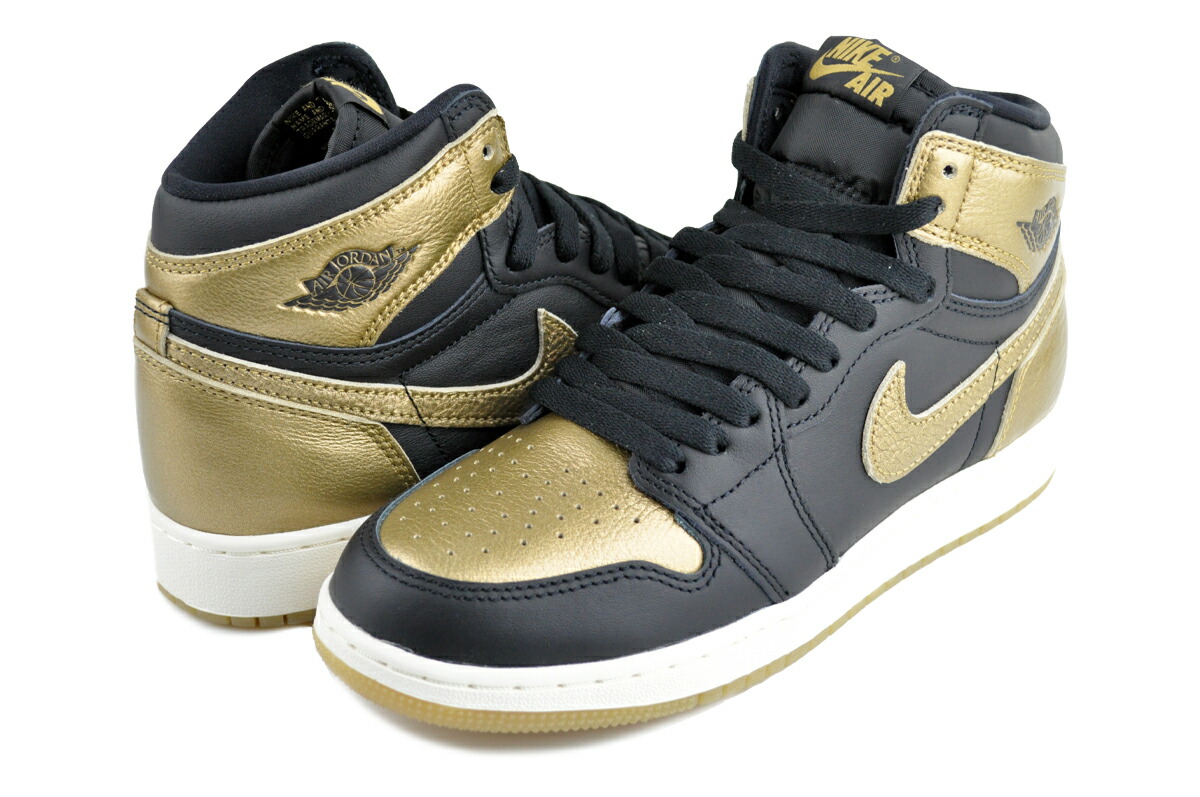 NIKE ナイキ エアジョーダン1 ハイ OG GS ブラック ゴールド 24㌢ Nike GS Air Jordan 1 Retro High OG 