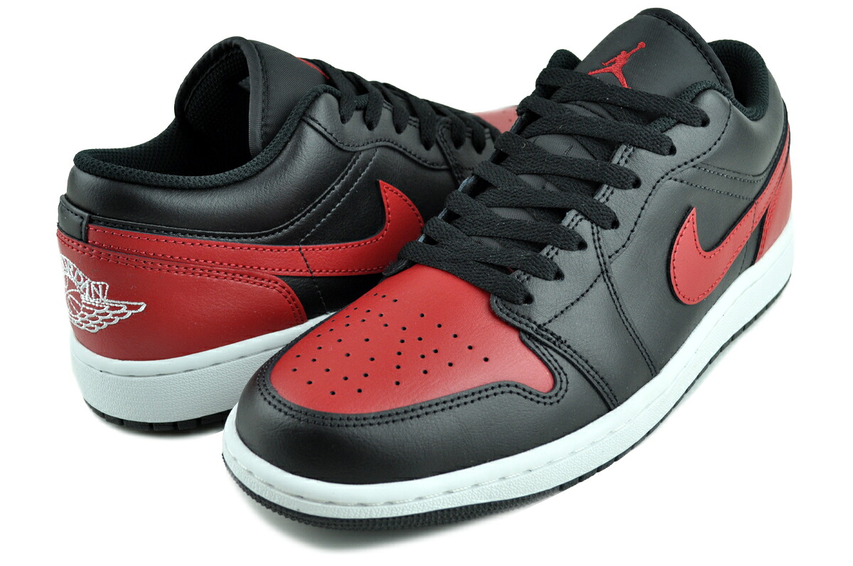 [ ポイントUP & 最大2000円OFFクーポン ] ナイキ エアジョーダン 1 ロー ブラック バーシティレッド サミットホワイト NIKE AIR JORDAN 1 LOW blk/varsity red-summit wht 553558-067