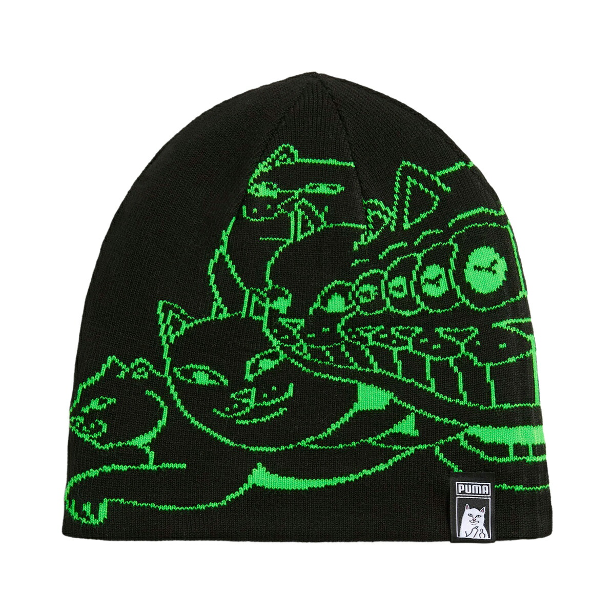 [ ポイントUP & 最大2000円OFFクーポン ] プーマ リップンディップ ビーニー プーマブラック フルオグリーンペス PUMA RIPNDIP BEANIE PUMA BLACK-FLURO GREEN PES 026596-01
