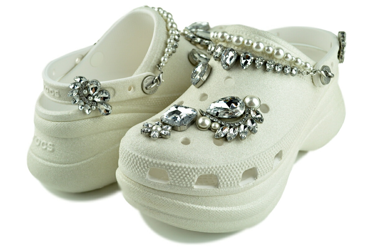 [18日はご愛顧感謝デー＆ポイント5倍!!]クロックス ベイ ウェディング グリッター クロッグ ホワイト crocs BAE WEDDING GLITTER CLOG WHITE