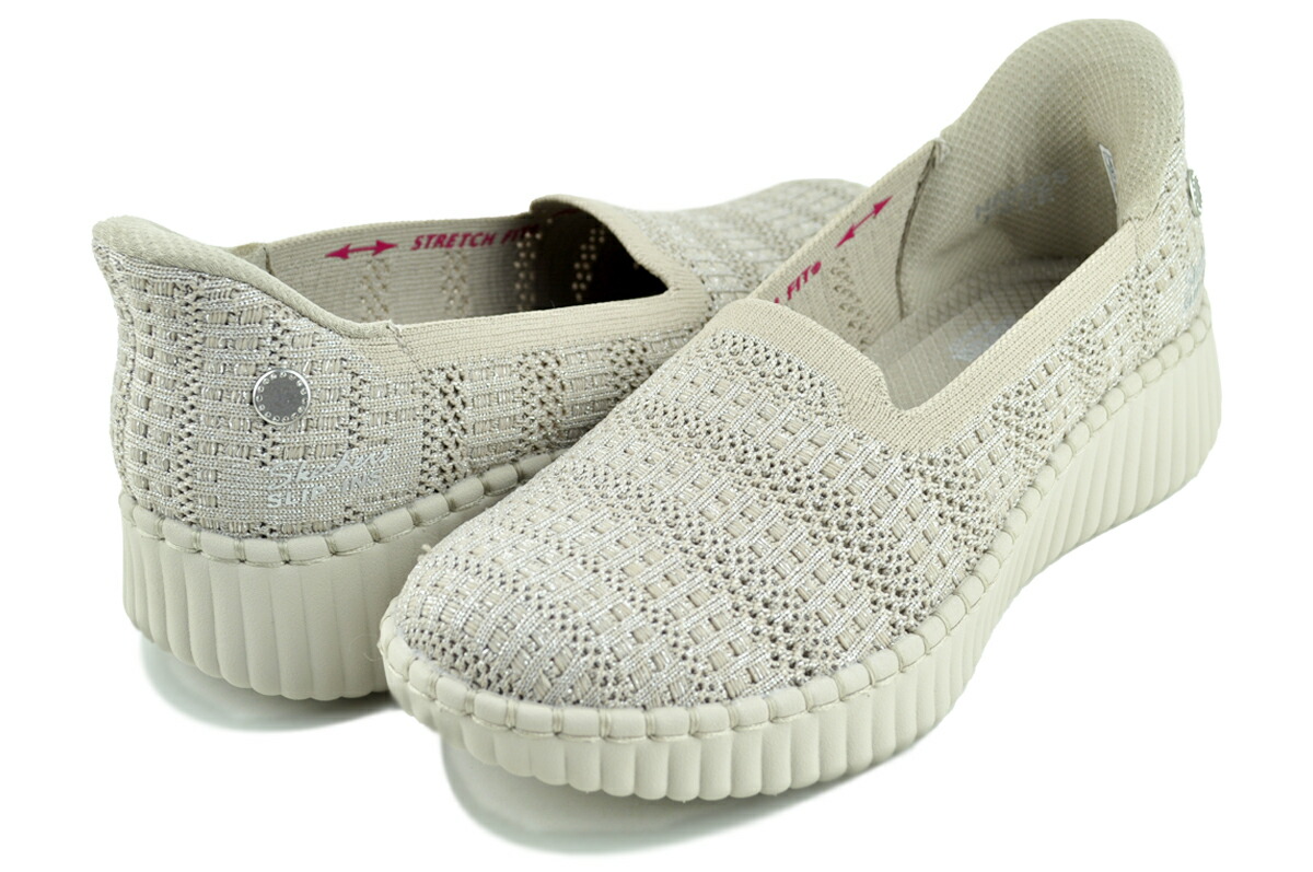 [ ポイントUP & 最大2000円OFFクーポン ] スケッチャーズ ウィクシャー ブルーバード グリマー ステップ スリップインズ トープ SKECHERS WIKSHIRE BLVD-GLIMMER STEP SLIP-INS TAUPE 100823-tpe｜LTD SPORTS ONLINE STORE