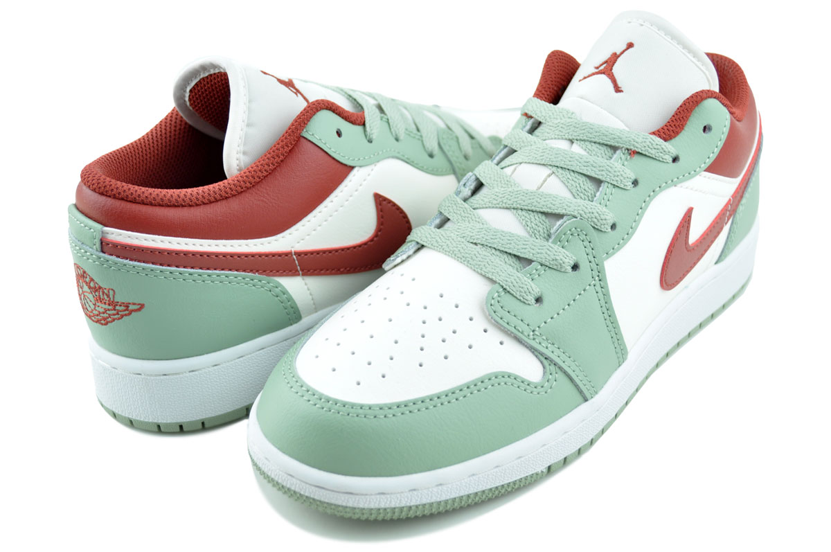 [ ポイントUP & 最大2000円OFFクーポン ] ナイキ エア ジョーダン 1 LOW GS セイル ジェイドホライズン サミットホワイト NIKE AIR JORDAN 1 LOW(GS) sail/jade horizon-summit wht 553560-133｜LTD SPORTS ONLINE STORE