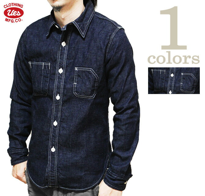 超特価セール Ues ウエス ワークシャツ デニムシャツ インディゴ シャツ メンズ 長袖 訳ありセール格安 Munipacaran Gob Pe