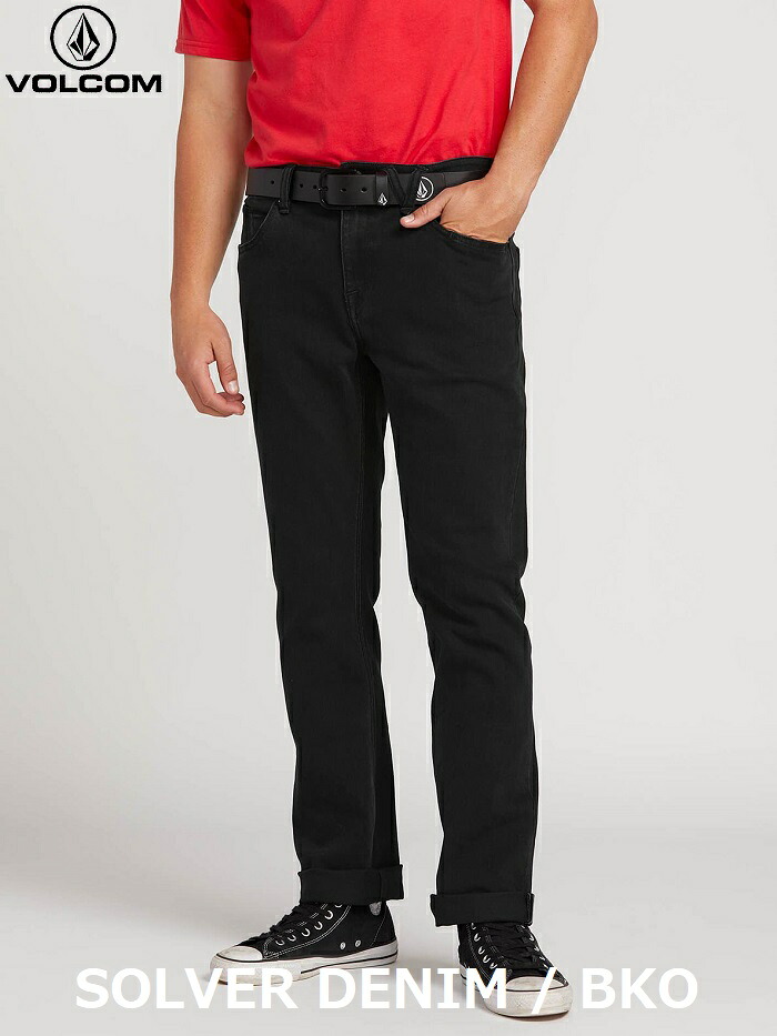 【VOLCOM/ボルコム】 ◆正規品◆ 非売品ステッカー付 SOLVER DENIM A1931503 ソルヴァー BKO BLACK OUT モダンフィット デニム ジーンズ パンツ ボトムス ズボン ブラックデニム ヴォルコム 男性用 メンズ スケートボード スケボー サーフィン スノーボード|LUANA LANI 店