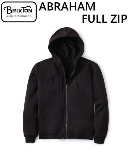 【 BRIXTON / ブリクストン 】 【国内正規品】 (21HO) ABRAHAM FULL ZIP BLACK BLK ブラック 黒 アブラハム フルジップ フーディ パーカー フリースライニング 長袖 アウター トップス メンズ レディース サーフィン スケートボード スノーボード 22105|LUANA LANI 店