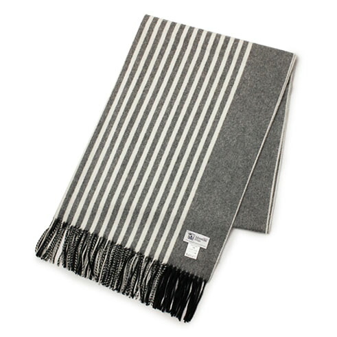 ジョンストンズ / JOHNSTONS / 日本限定色 / カシミヤ / カシミア 大判 ストール / ストライプ柄 【AU1796.グレー】【Vertical Stripe】|luccicare