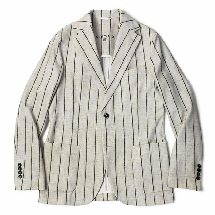安い チルコロ 1901 Circolo 1901 ジャケット ストライプ柄 プリント コットン ジャージー ライトベージュ Sale 30 大幅値下 メール便ok 日本製 コート ジャケット Plus Cusica Com