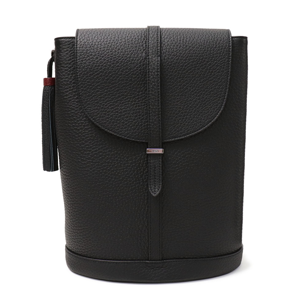 【美品】TUSTING タスティング シボ革 巾着 レザーバッグ ブラック タスティング / TUSTING / 巾着 バッグ/ レザー / Leicester ( M