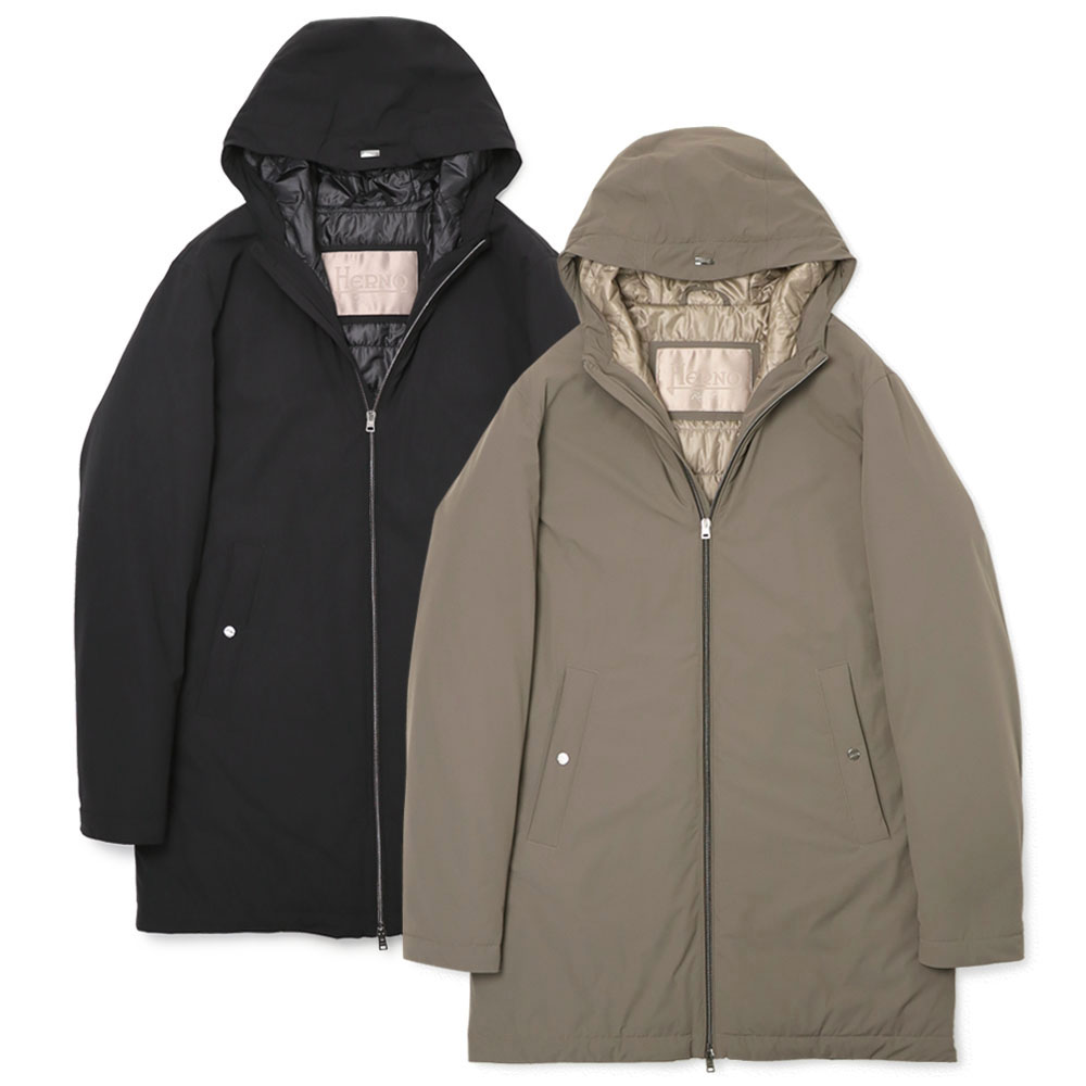地獄ノ / HERNO / フーデッド 厚地の外套 / パッカブル / 超軽さ伸ばすことナイロン / 中綿入り口・入口 / 撥水 / PA00030UR-12387SZ 【2700.薄墨色赤銅色/9300.黒いこと】【SALE 20】