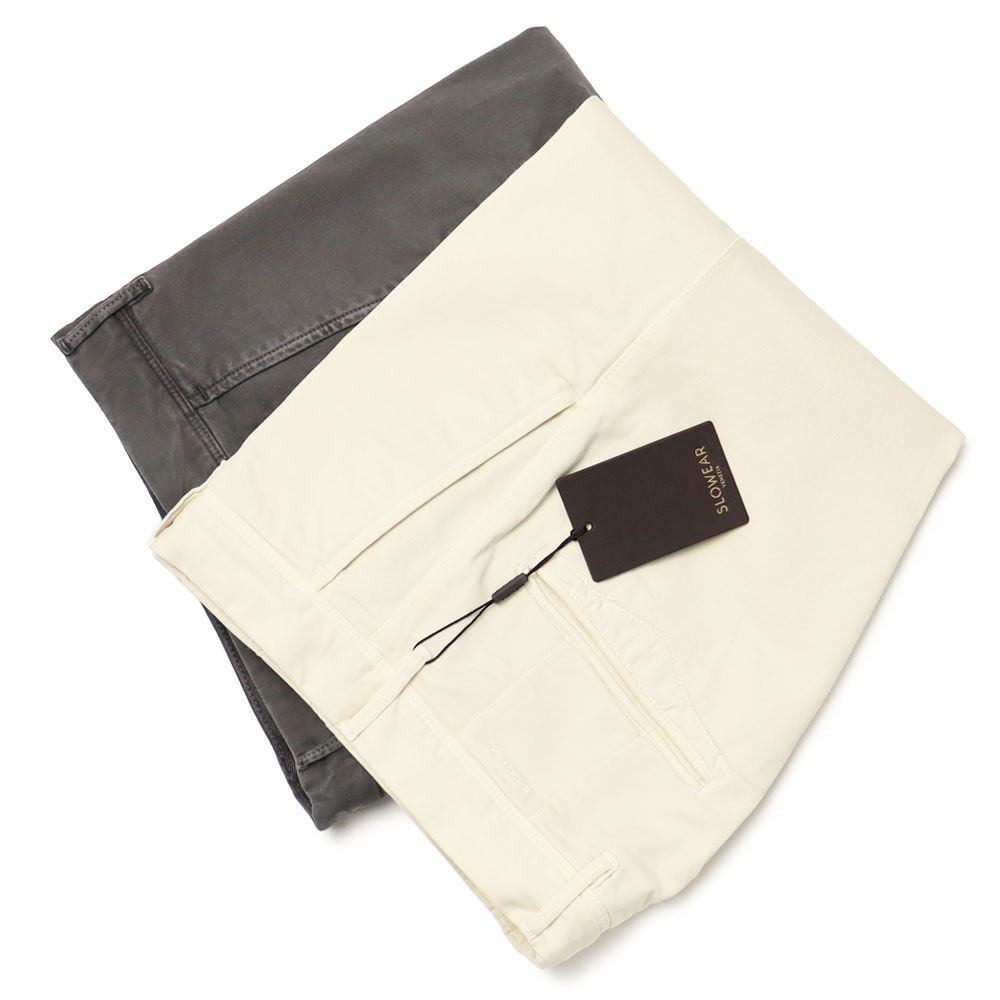 インコテックス スラックス / INCOTEX SLACKS / 100型 / 伸ばすこと ズボン下 / 綿織物 繻子 汗水 ガーメントダイ / か細い 填まる / SLIM FIT 【18S100/4097B】【033.象牙色 / 920.薄墨色】【SALE 20】