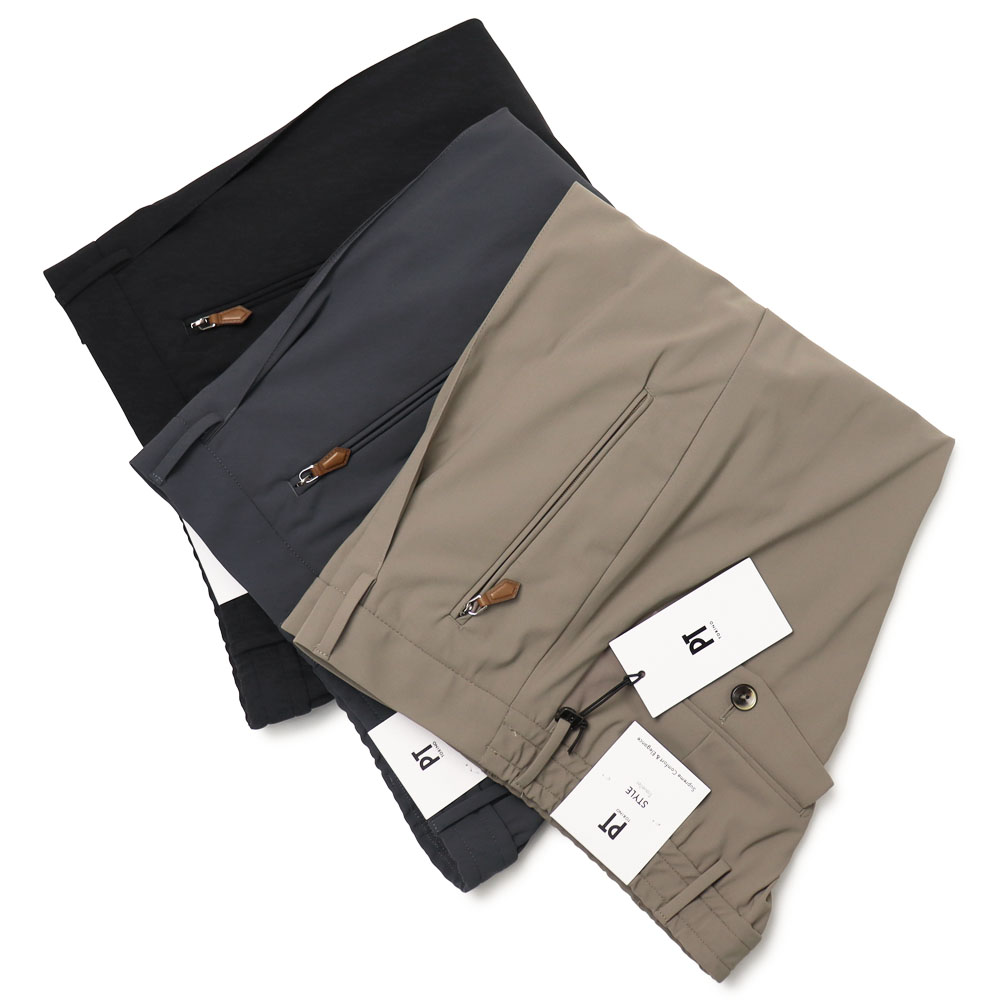 PT TORINO / ピーティー トリノ / NEW BERLIN / ニューベルリン / スリム フィット / SLIM FIT / リラックス パンツ / ウィンターナイロン ジャージー / COHSBRZE0CL1-EJ04【0120.グレージュ/0250.グレーネイビー/0990.ブラック】【SALE 20】