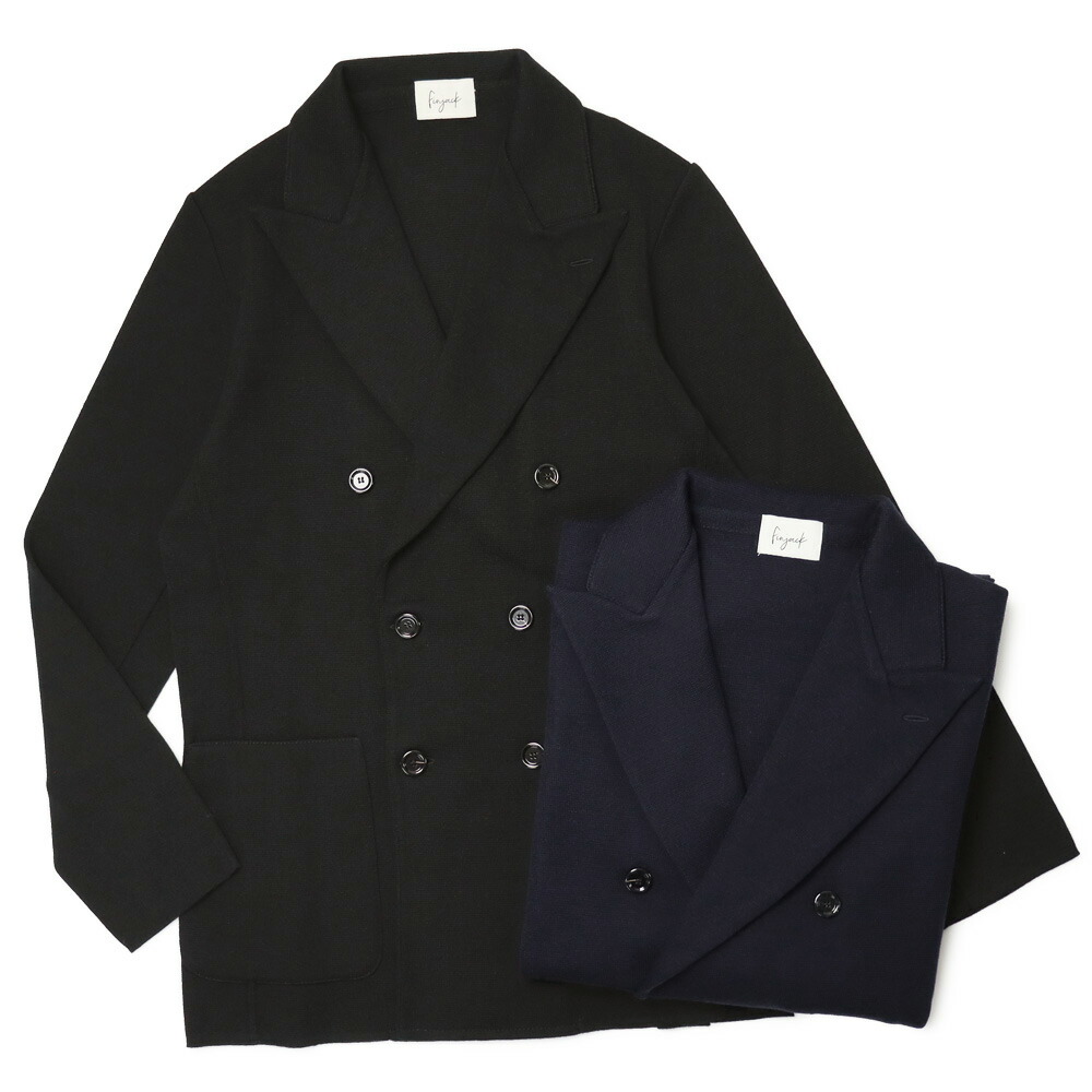 フィンジャック / Finjack / ウールニット / ダブルブレストジャケット / ミラノリブ 【ネイビー / ブラック】【SALE 20】