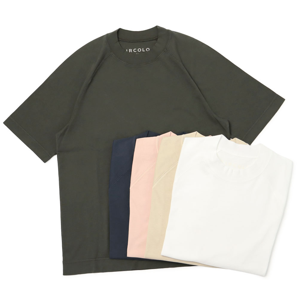 チルコロ 1901 / CIRCOLO 1901 / セミ モックネック Tシャツ / ラグランスリーブ / スムースコットン / ガーメントダイ（製品染め）5104-472811 【全5色】【SALE 20】
