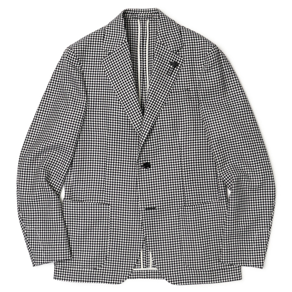 ラルディーニ / LARDINI / ROMA / 永遠の都ひな形 / プルオーバー 上衣遣りくち / ソフトウールコットン / 牧羊犬照合のしるし柄 / 2釦 2継ぎ切れ / 6202Q-IF66506【100NE.黒いこと】