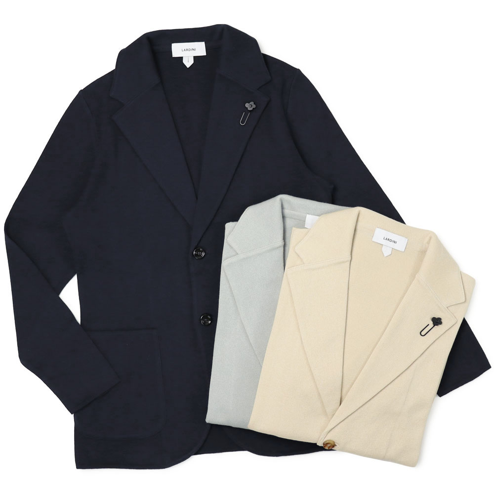 ラルディーニ / LARDINI / ニット ジャケット / 細身型 / コットン / JBLJM70/CN66003 【150.ベージュ / 910.アイスグレー / 850.ネイビー】【SALE 20】｜luccicare
