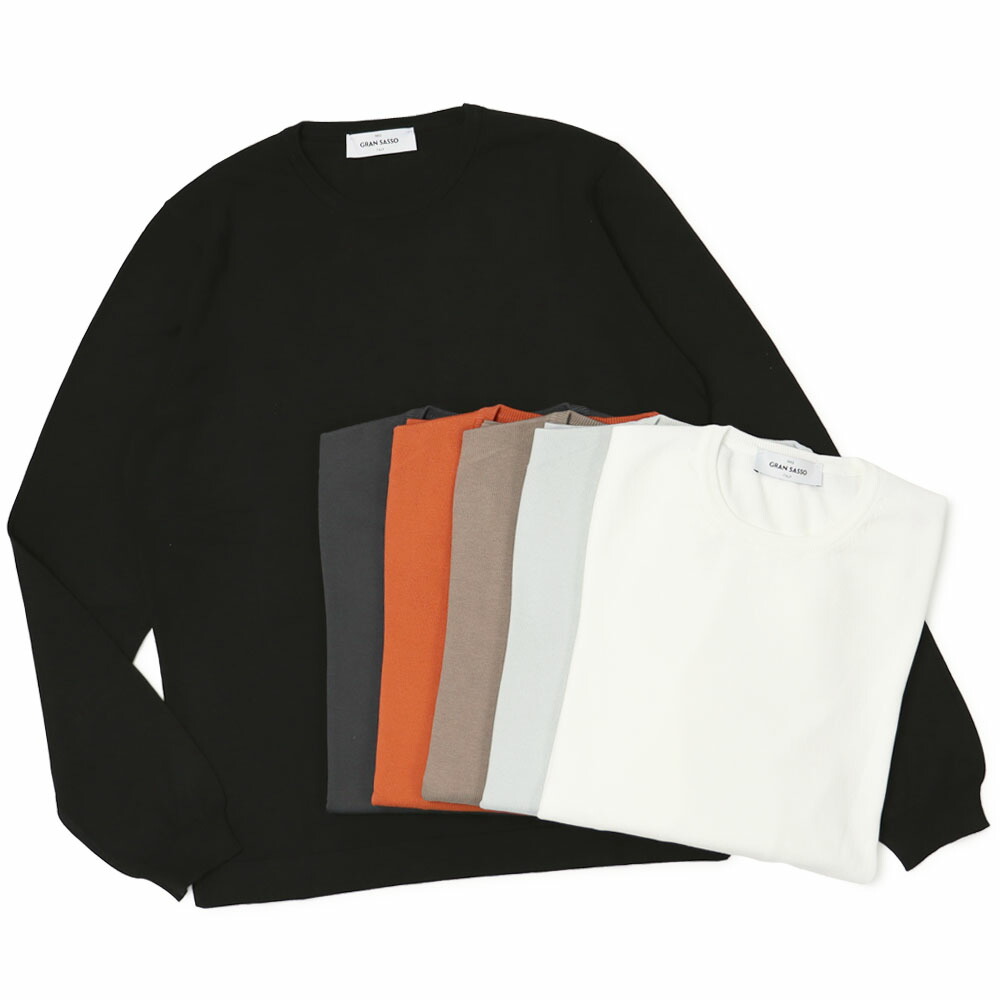 グランサッソ / GRANSASSO / ロングスリーブ Tシャツ / 長袖 クルーネック ニット / 12G ソフト コットン / 58136-18120 【全6色】