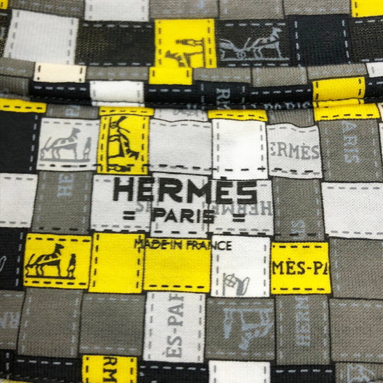 HERMES エルメス レディース 半袖Tシャツ ボルデュックチェック リボン