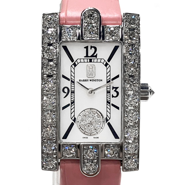 HARRY WINSTON ハリー・ウィンストン アベニュークラシック ダイヤベゼル K18ホワイトゴールド 310LQW 50827399【中古】【時計】【佐川急便で発送】