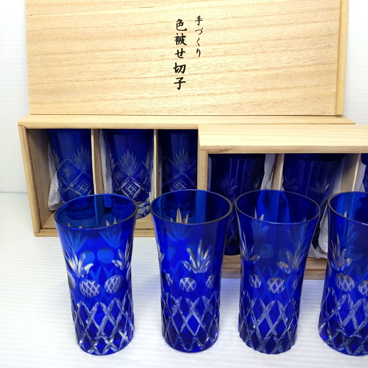 玻璃切子 彩風造 ガラス 棗 茶道具 楽天市場】【中古】【ガラス】彩風造 玻璃切子棗（共箱）【送料